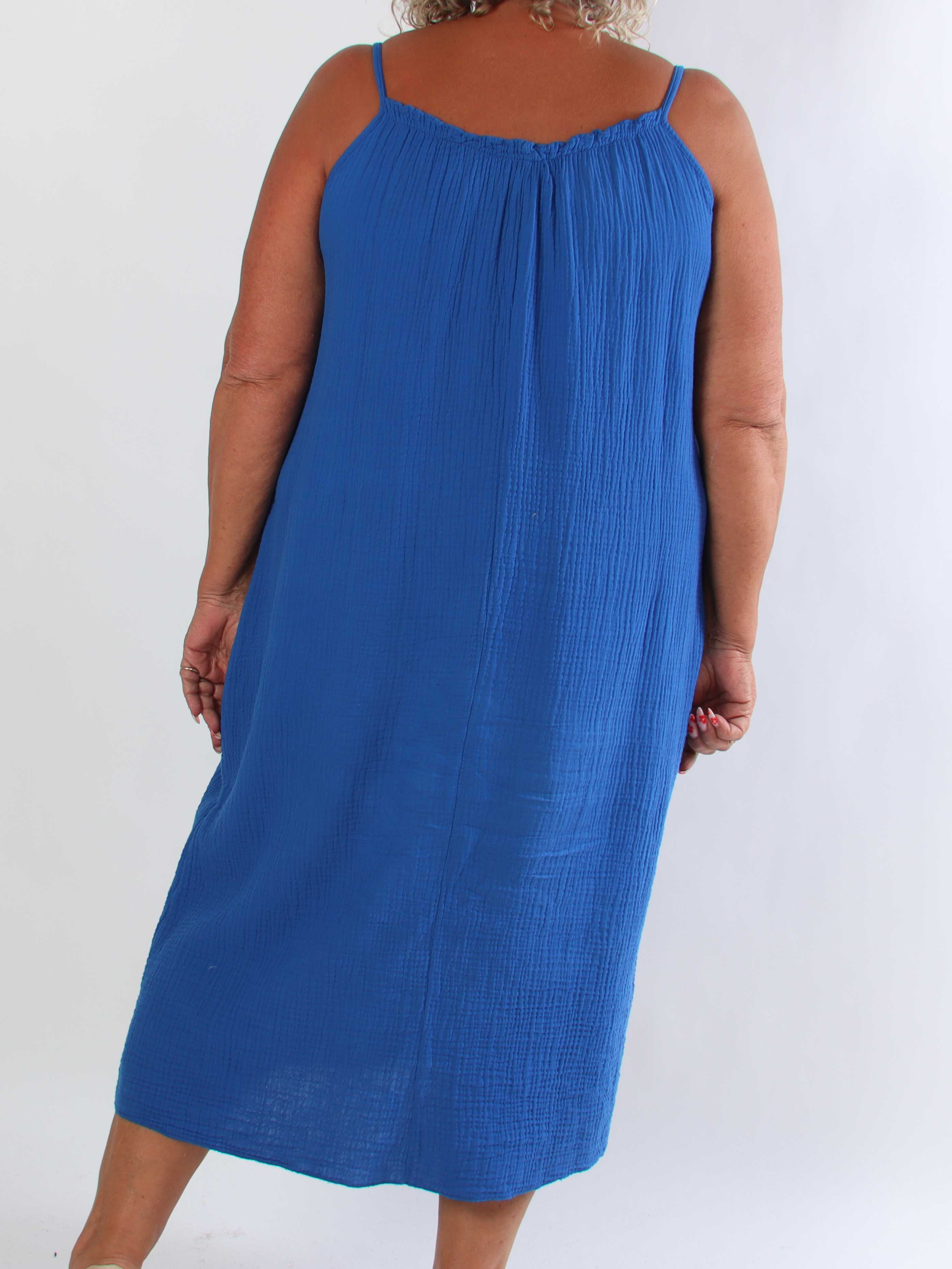 Kamma - Plus size stropkjole i blødt musselinbomuld